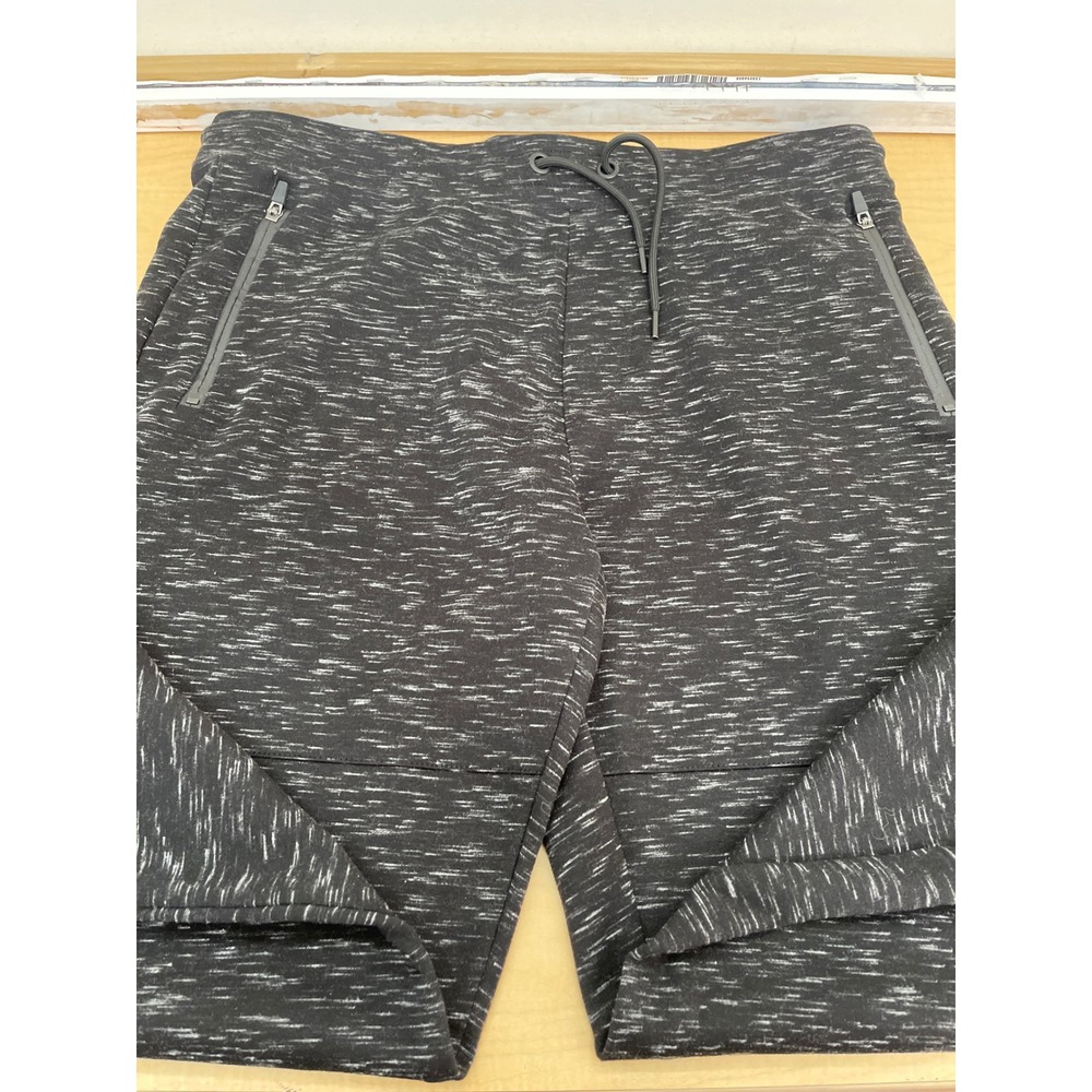 Aeropostale Mens Space Dye Jogger Shorts Gray XL Zipper Pockets Drawstring